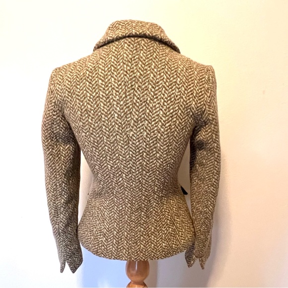 Weekend Max Mara Wool Tweed Blazer Jacket Herringbone Tailored Fitted Size 2 - Picture 4 of 16